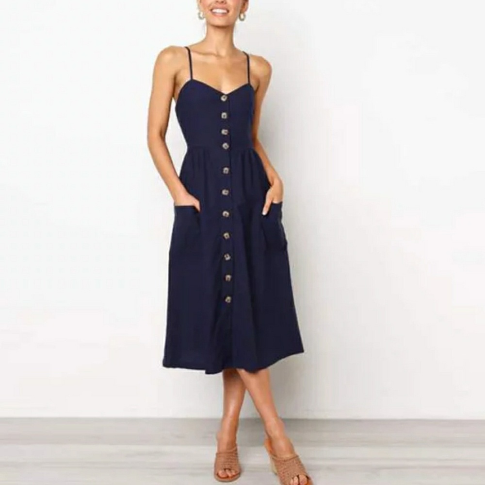 COPY - New black casual cami party midi dress sundress